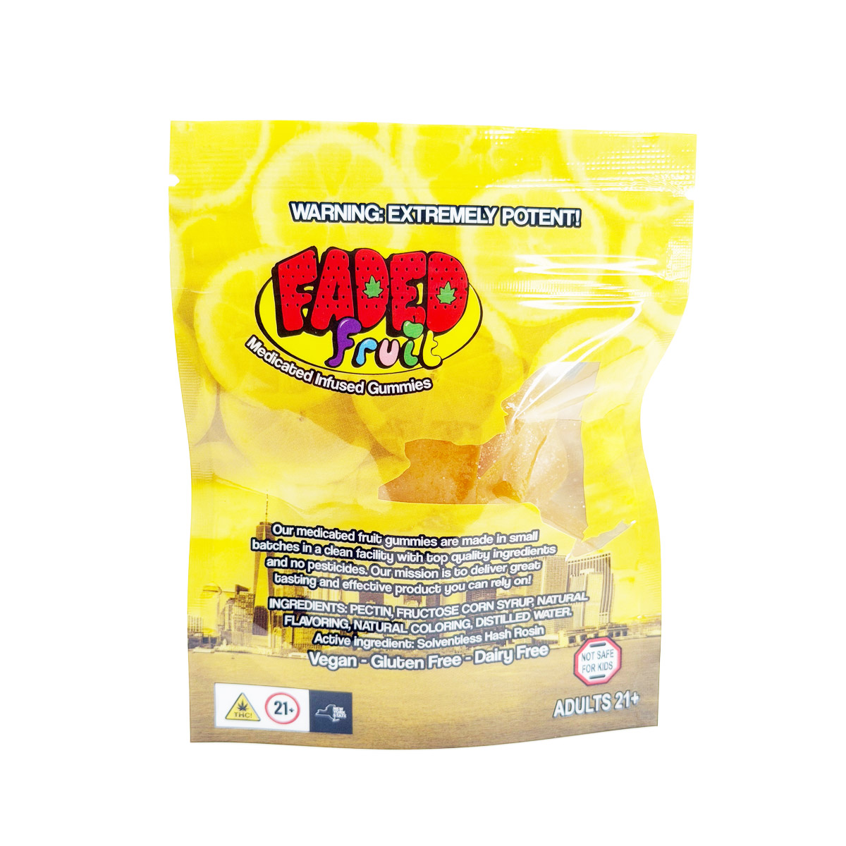 Faded Fruit Medicated Infused Lemon Haze (Sativa) 1000mg Edible Gummies