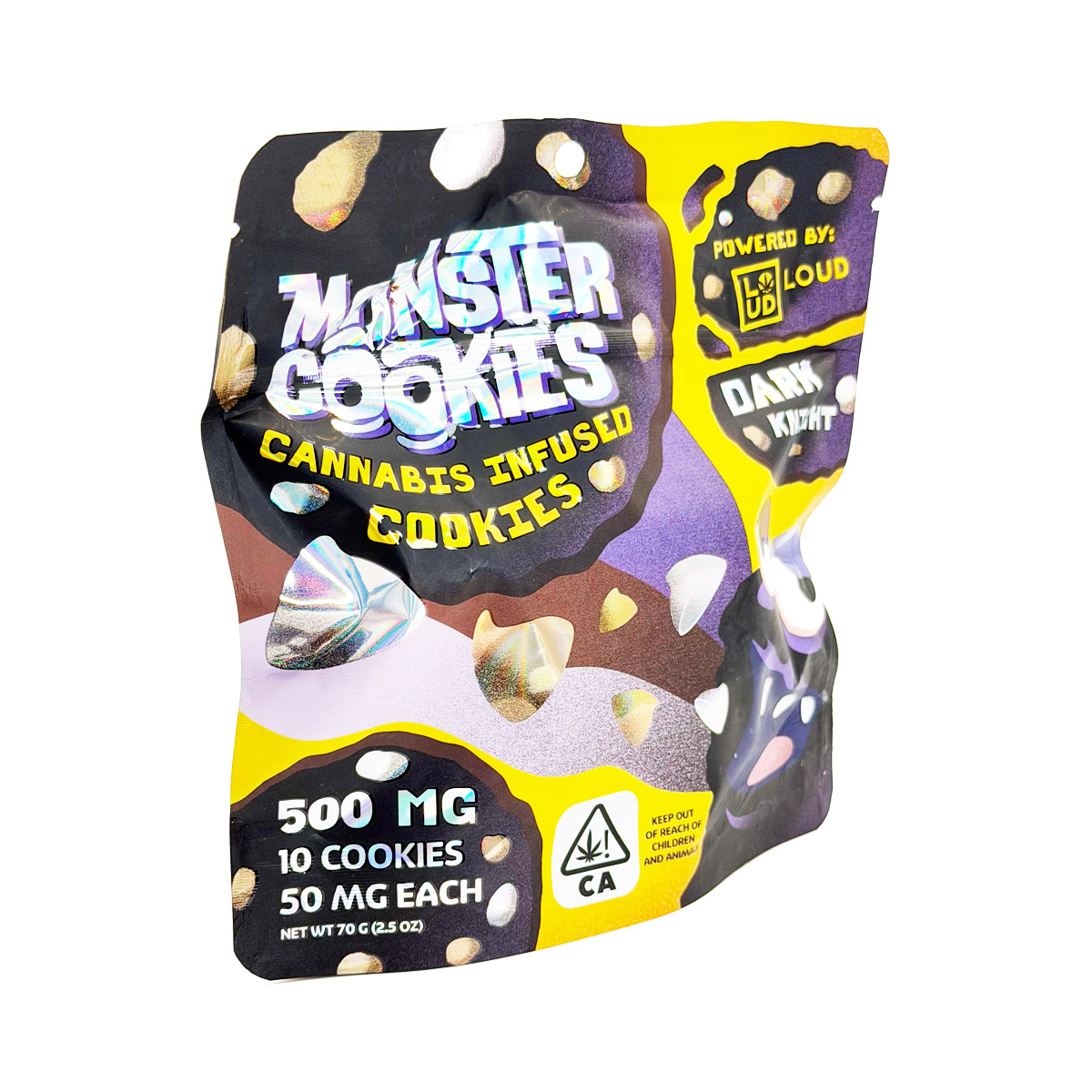 Loud Brandz Monster Cookies Dark Knight Cannabis Infused 500mg (10x50mg) Edible Cookies