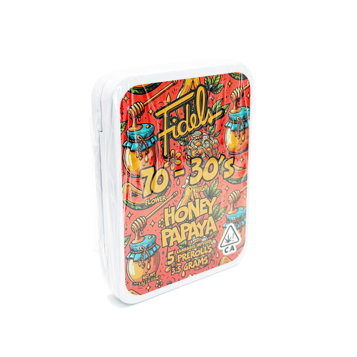 Fidel 70/30s Flower Hash Honey Papaya 3.5 Grams (3.5g) Cannabis Infused Pre-Rolls (5-Pack)